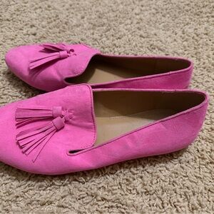 J. Crew Factory Vibrant Pink Tassel Loafers